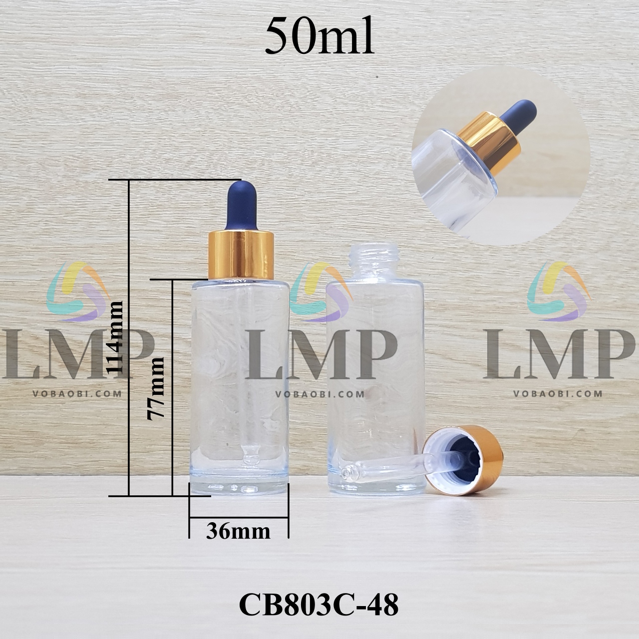 Chai thủy tinh nắp bóp khoen nhôm