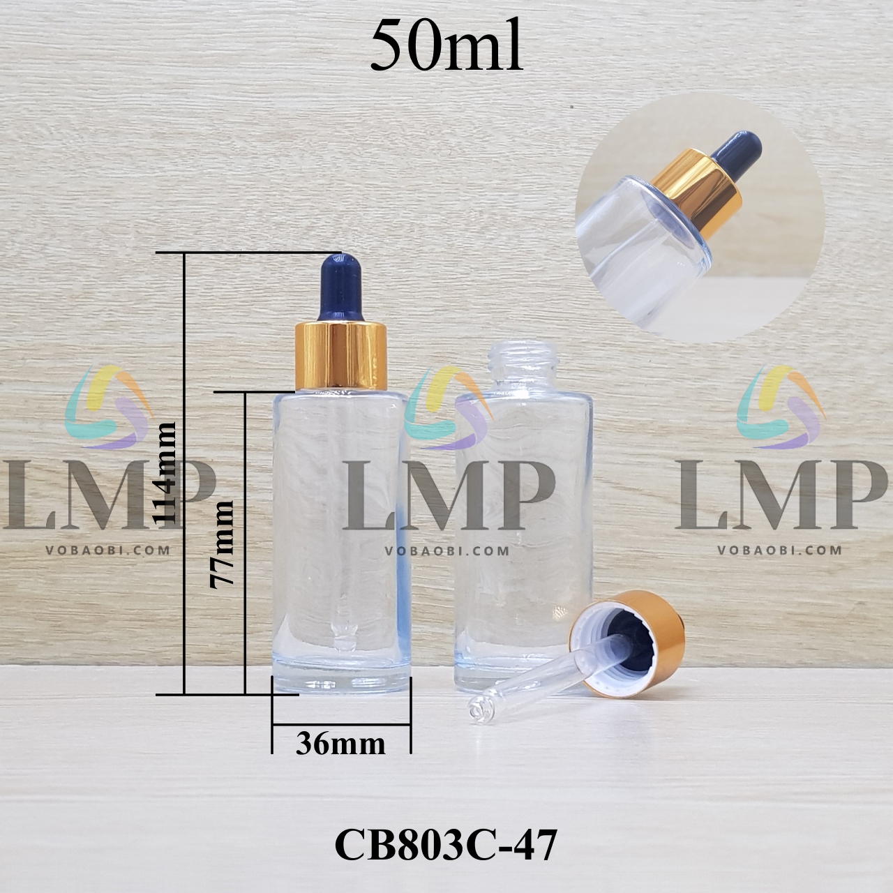 Chai thủy tinh nắp bóp khoen nhôm