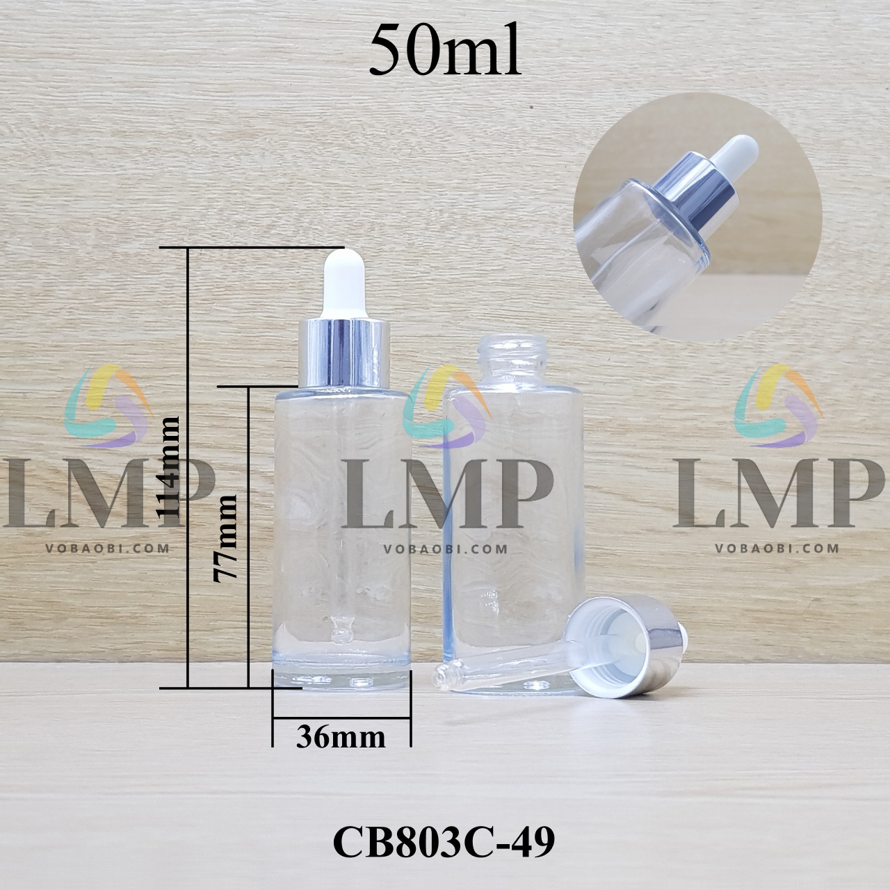 Chai thủy tinh nắp bóp khoen nhôm