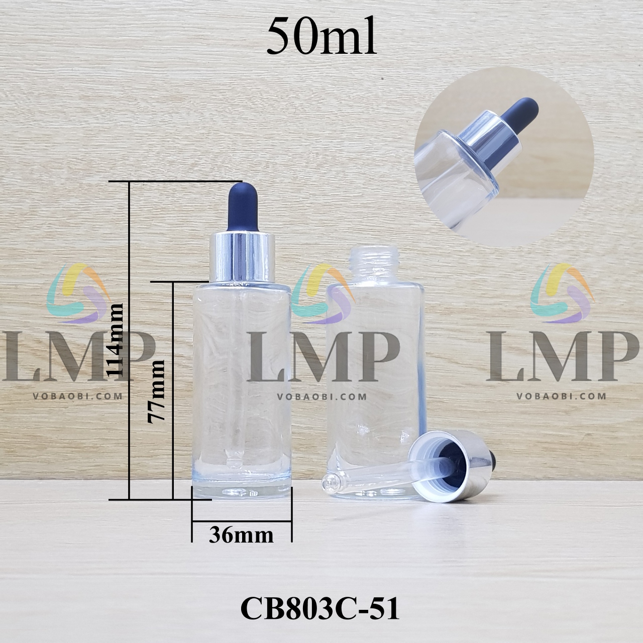 Chai thủy tinh nắp bóp khoen nhôm