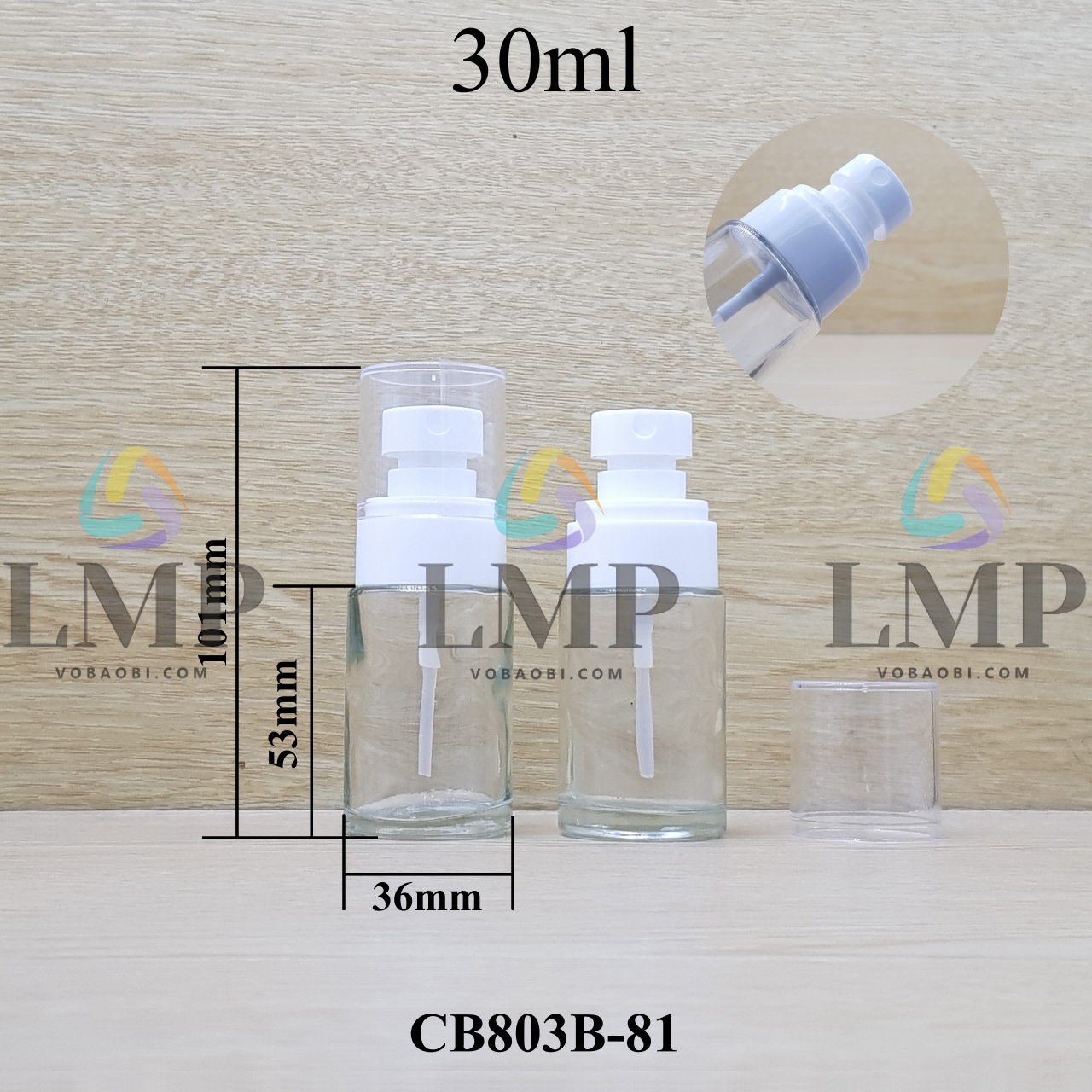 Chai thủy tinh đầu phun sương loại nhỏ