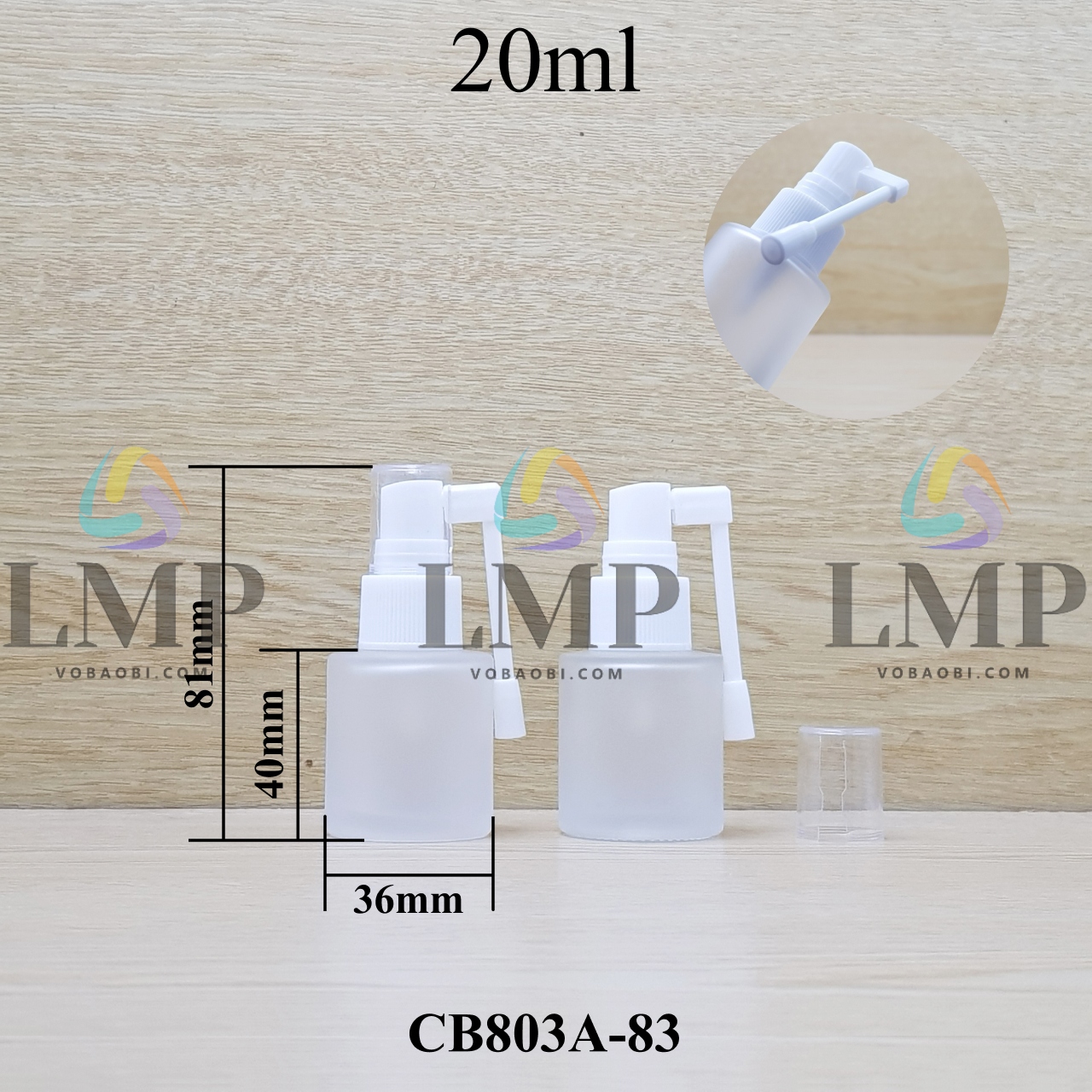 Chai thủy tinh đầu xịt mũi 360 độ