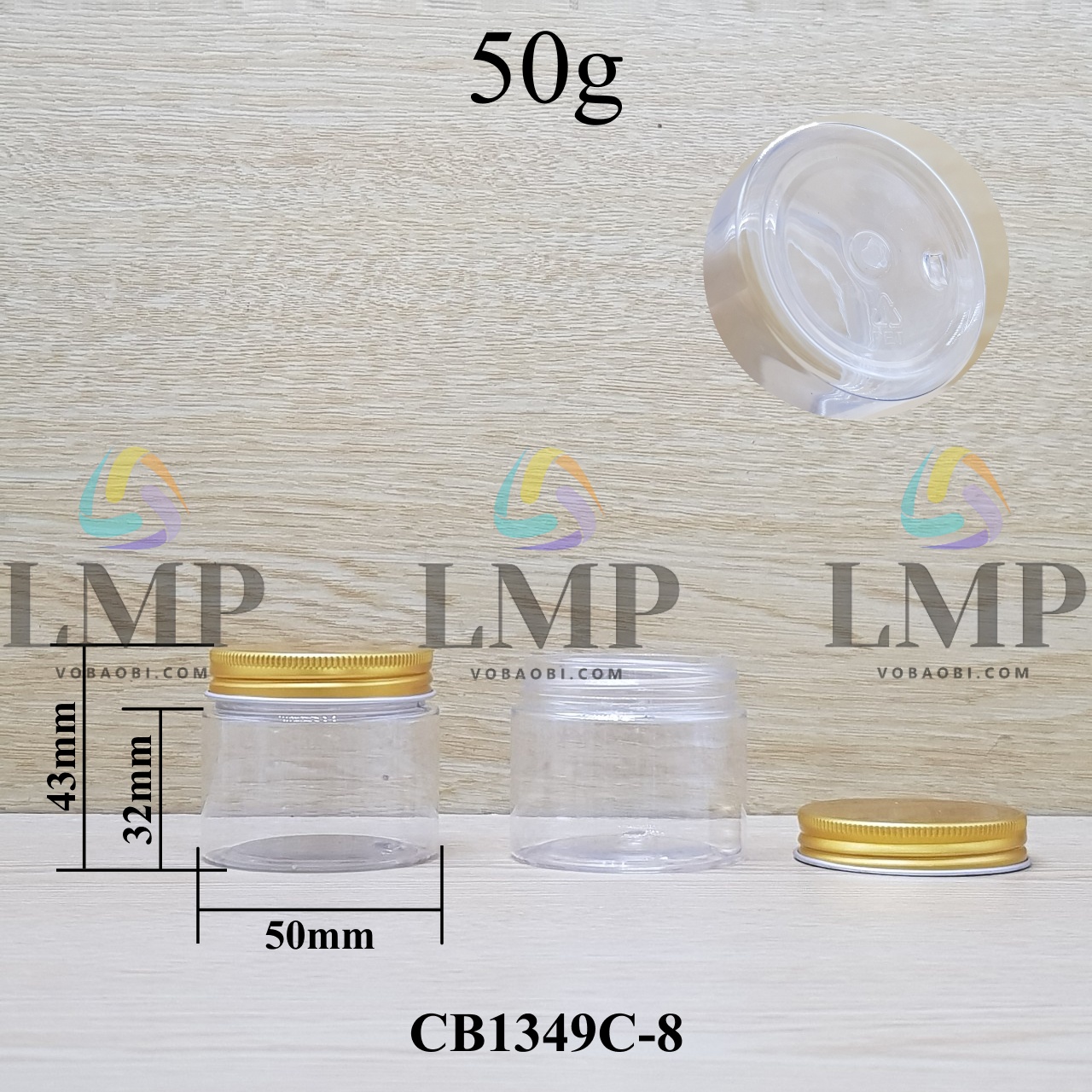 Hũ PET nắp nhôm 50g