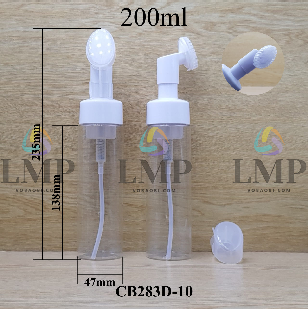 Chai tạo bọt đầu massage oval