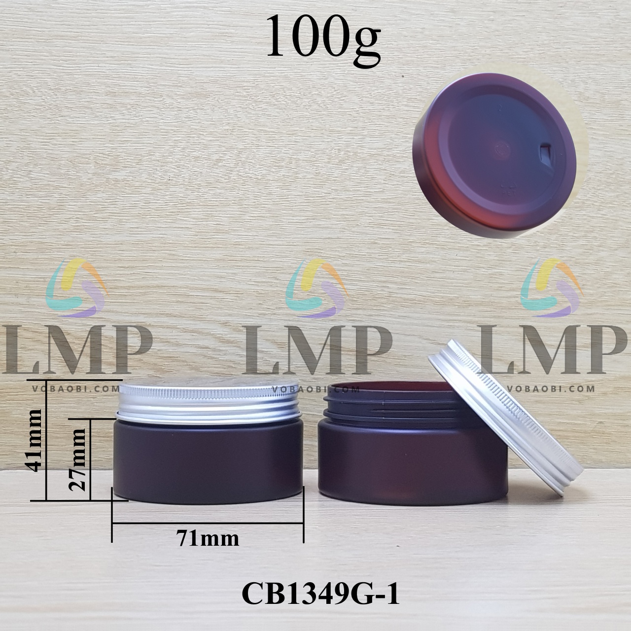 Hũ PET thân mờ nắp nhôm cuốn 100g