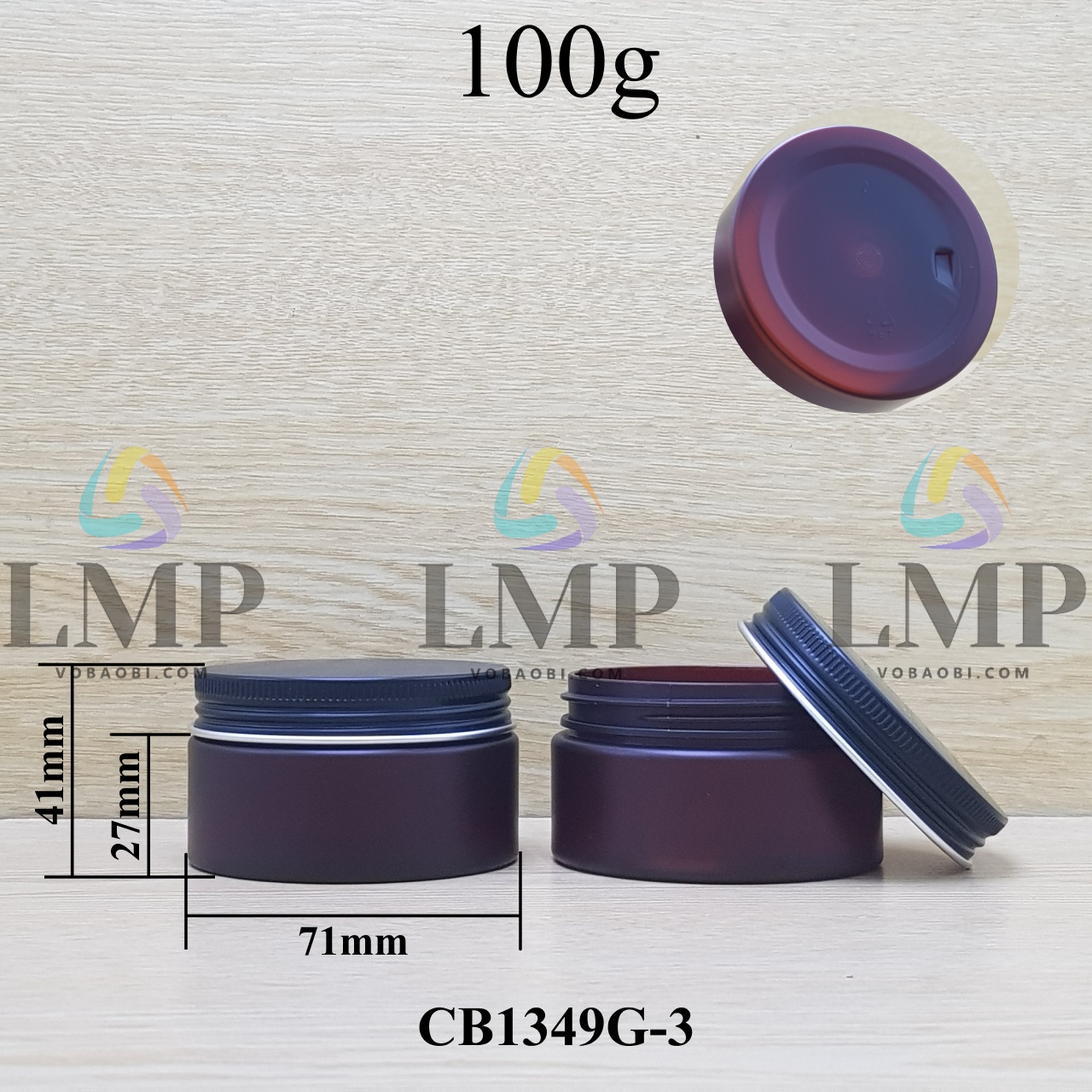 Hũ PET thân mờ nắp nhôm cuốn 100g
