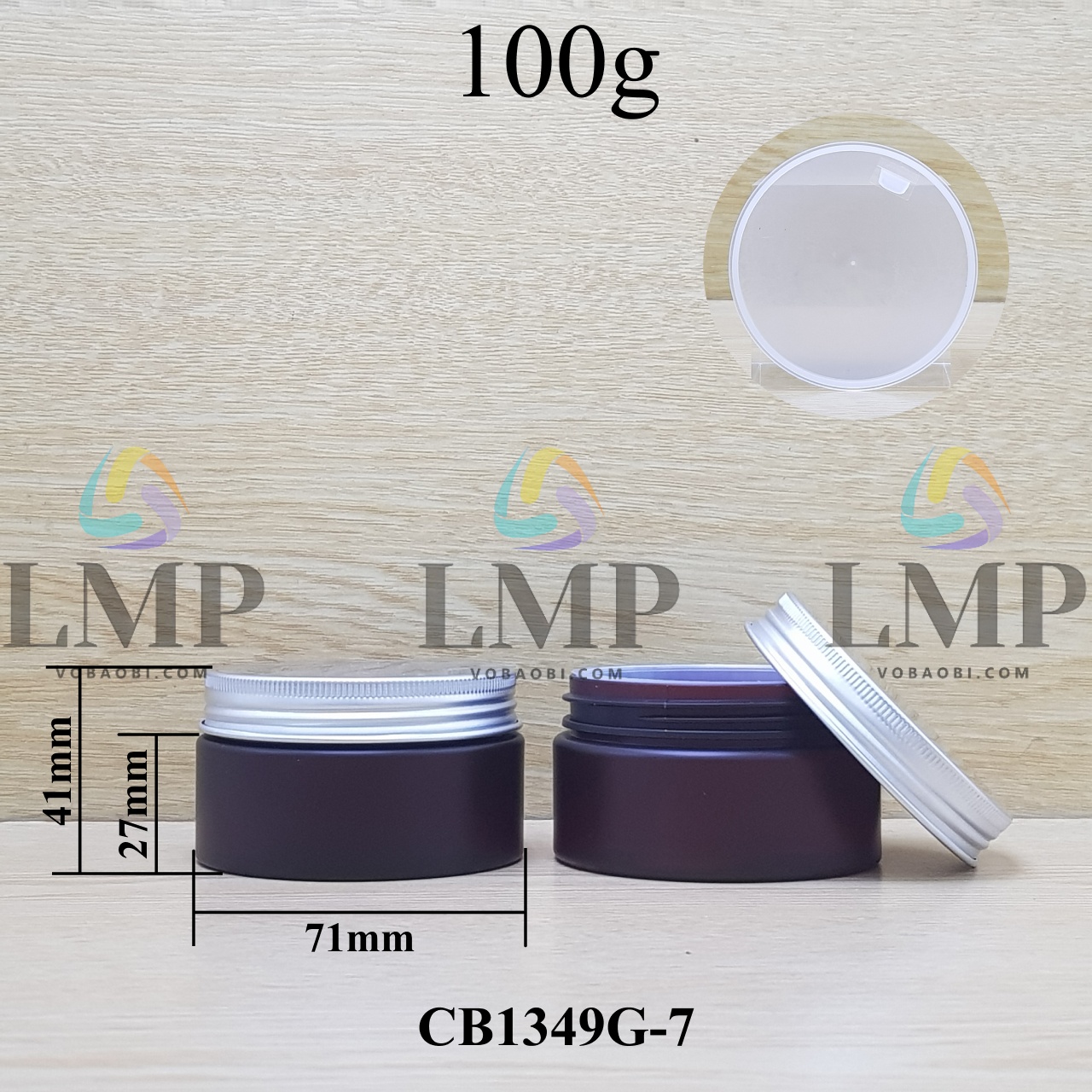 Hũ PET thân mờ nắp nhôm cuốn 100g