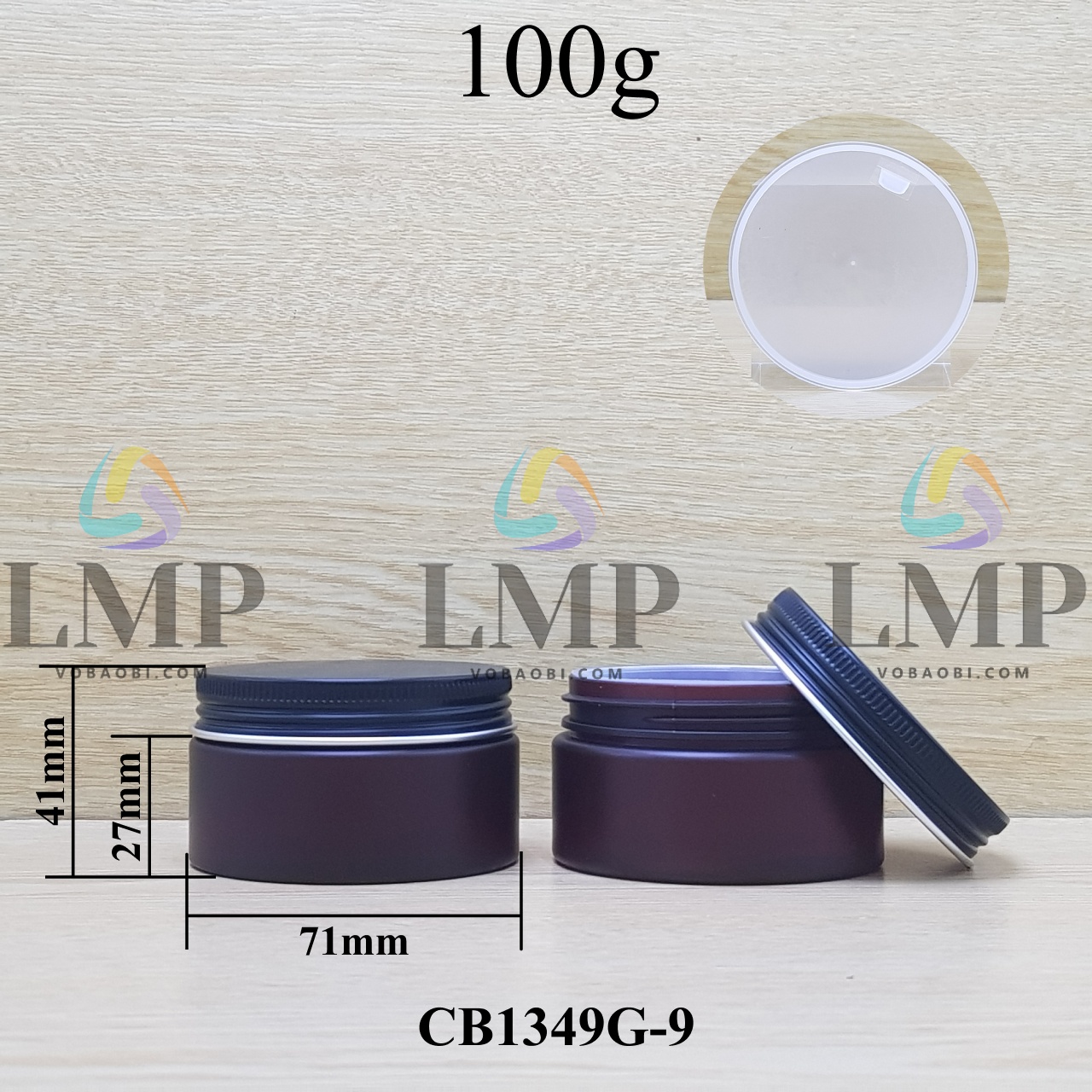 Hũ PET thân mờ nắp nhôm cuốn 100g