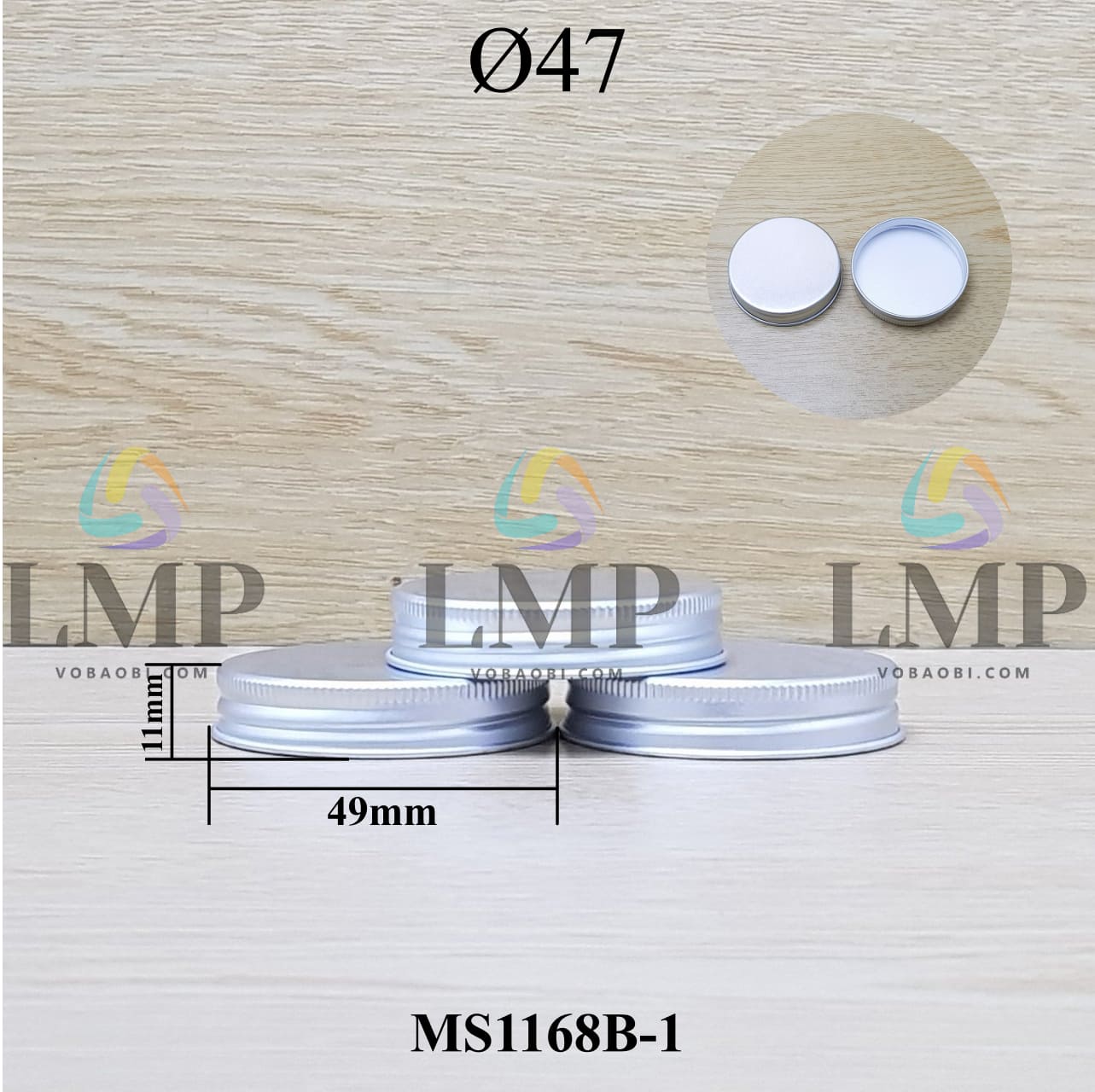 Nắp nhôm cuốn Ø47