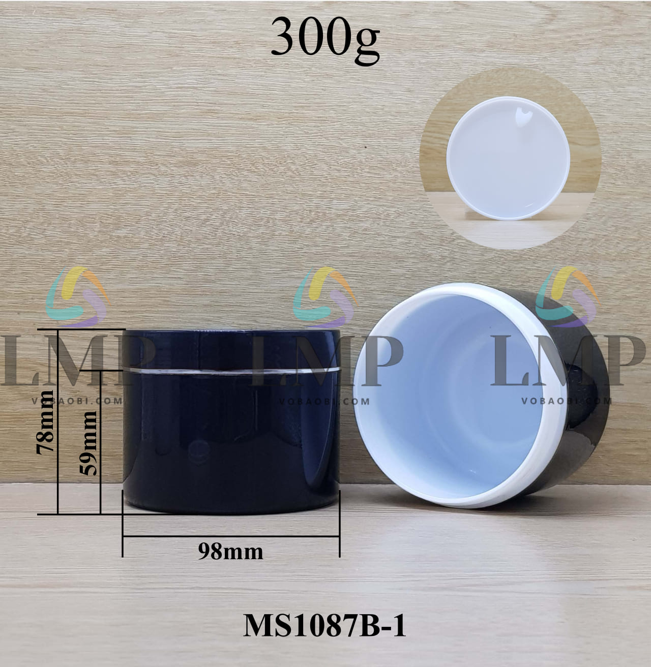 Hũ K300 viền vàng/bạc 300g
