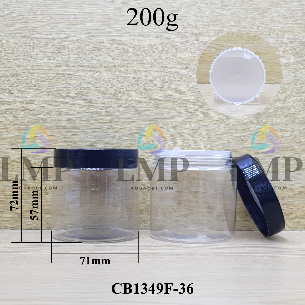 Hũ PET nắp nhựa 200g