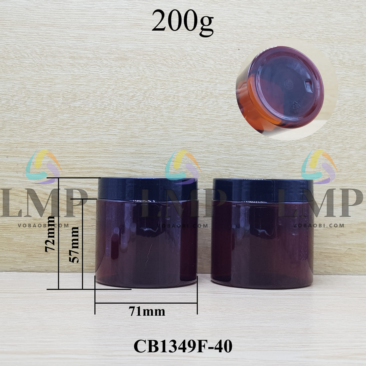 Hũ PET nắp nhựa 200g