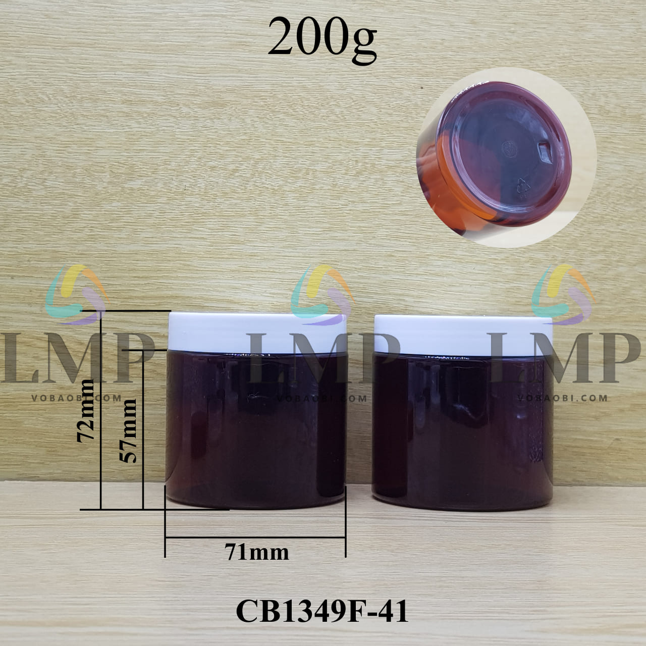 Hũ PET nắp nhựa 200g