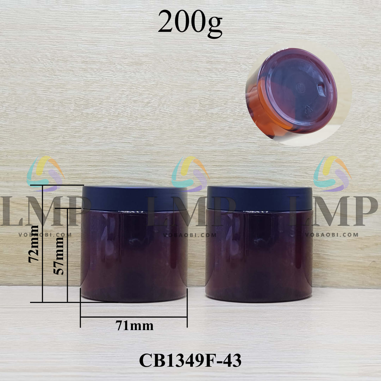Hũ PET nắp nhựa 200g
