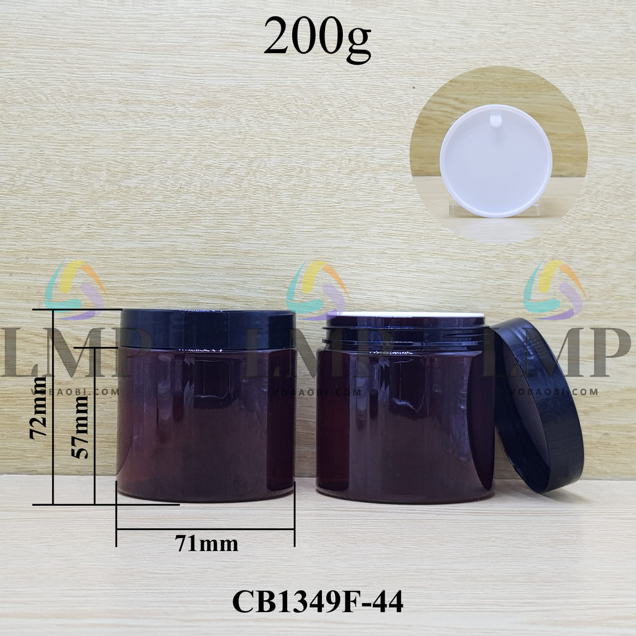 Hũ PET nắp nhựa 200g