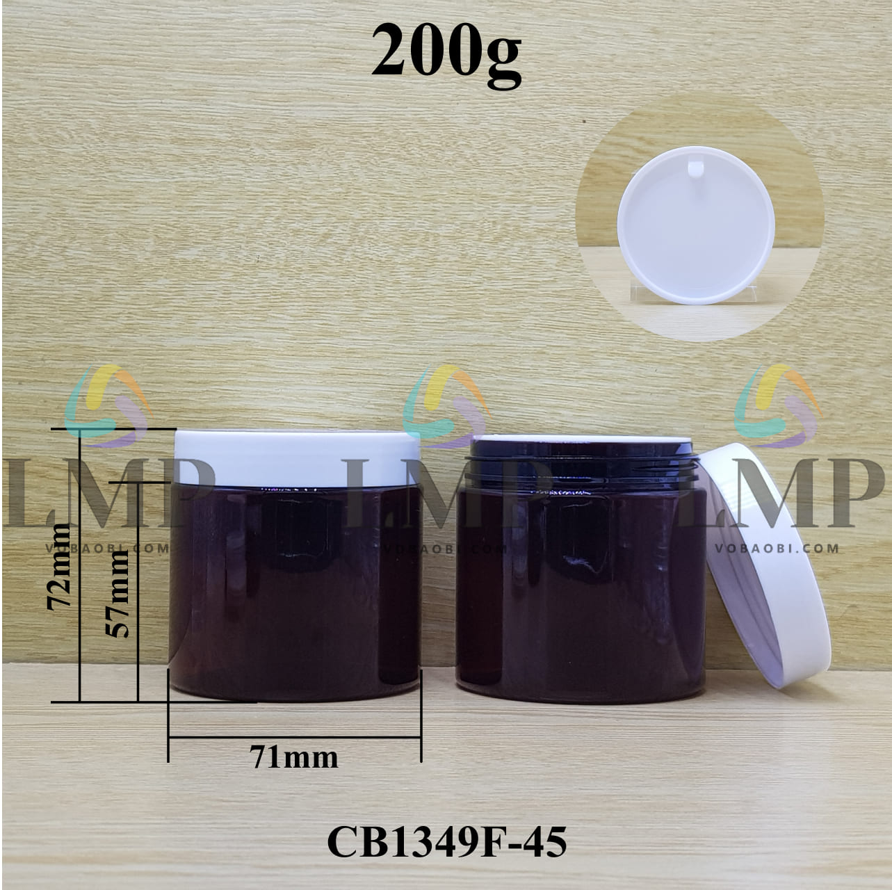 Hũ PET nắp nhựa 200g