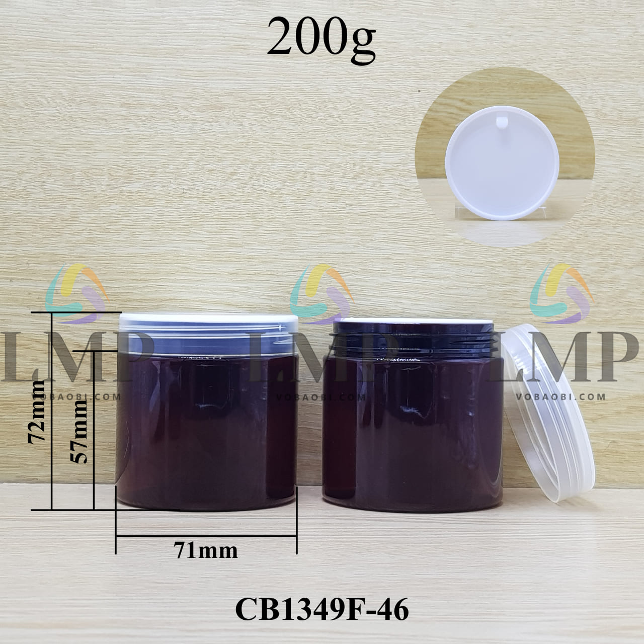 Hũ PET nắp nhựa 200g
