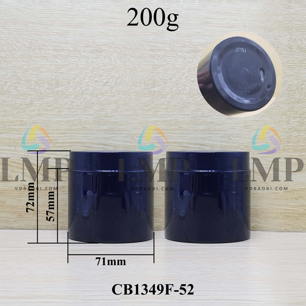 Hũ PET nắp nhựa 200g