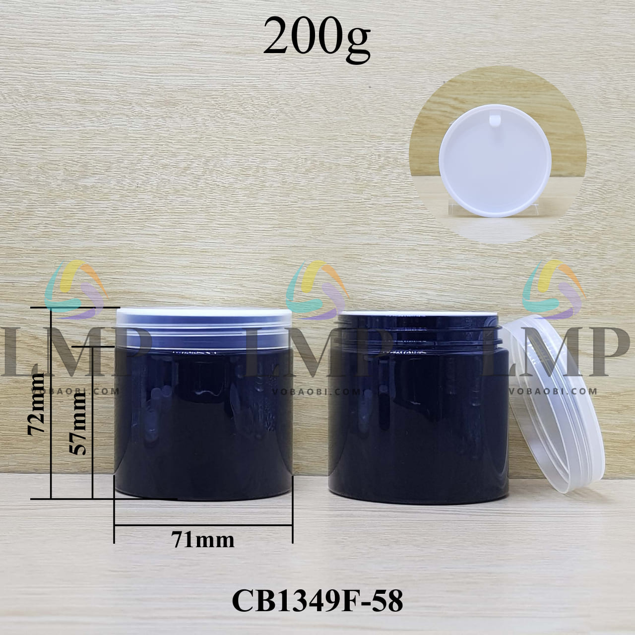Hũ PET nắp nhựa 200g