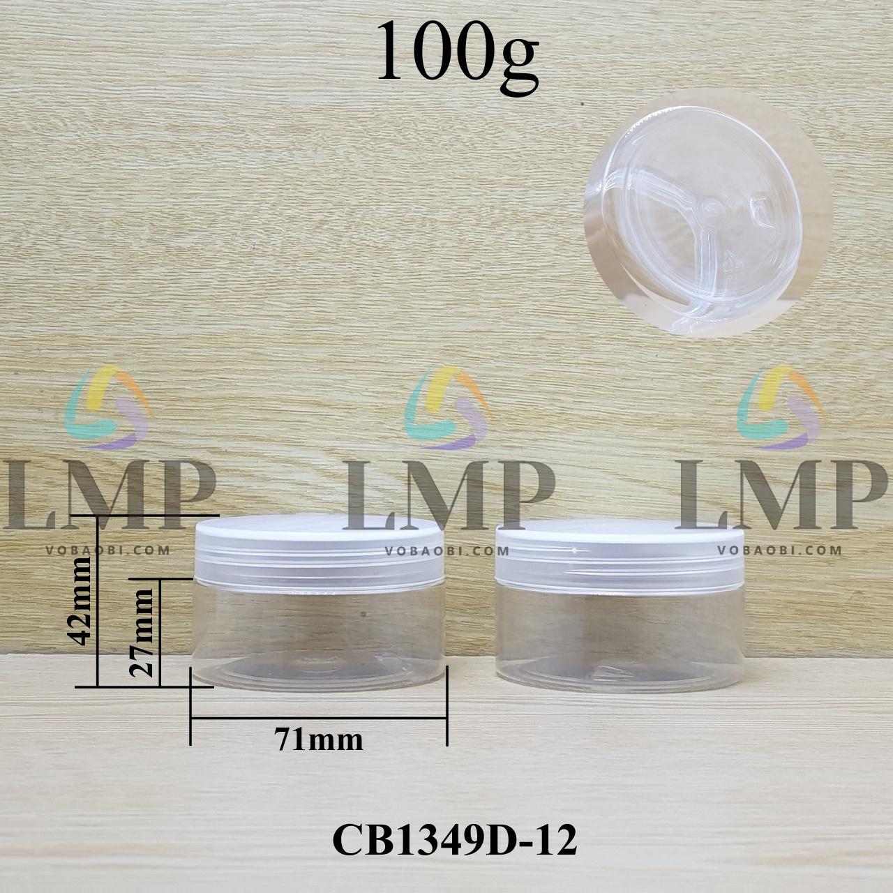 Hũ PET nắp nhựa 100g