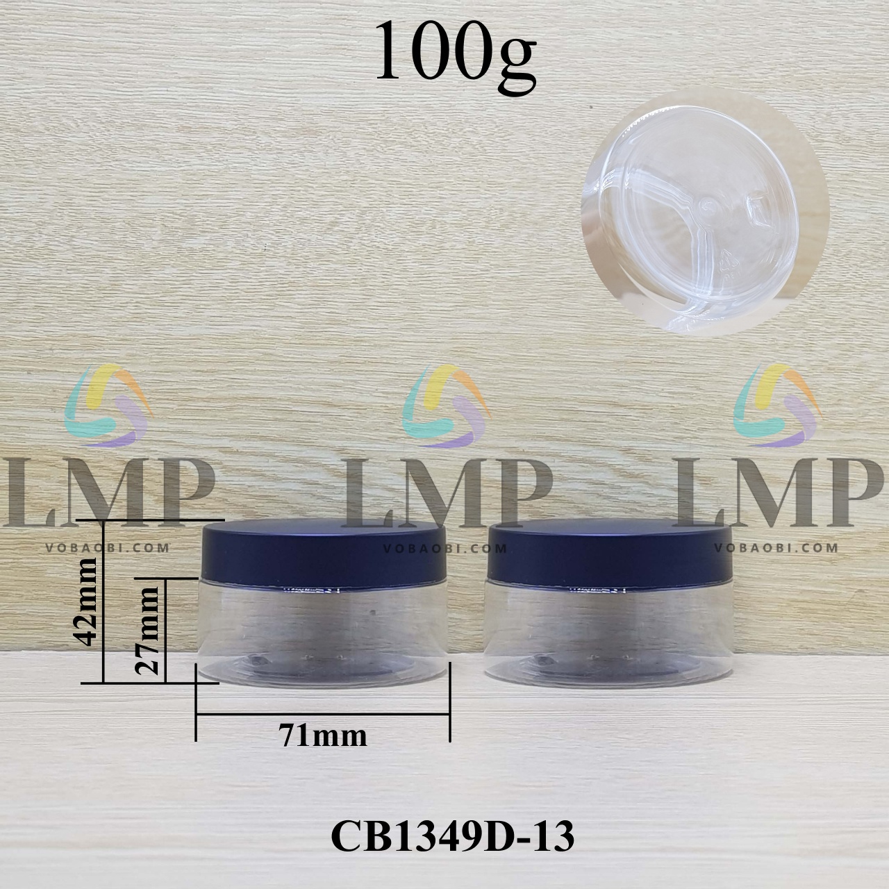 Hũ PET nắp nhựa 100g