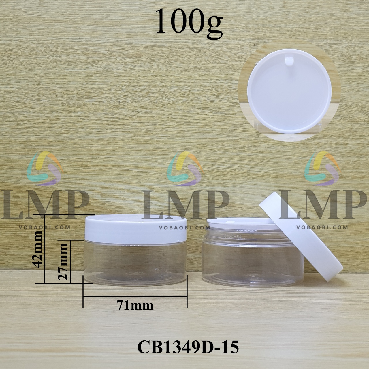 Hũ PET nắp nhựa 100g