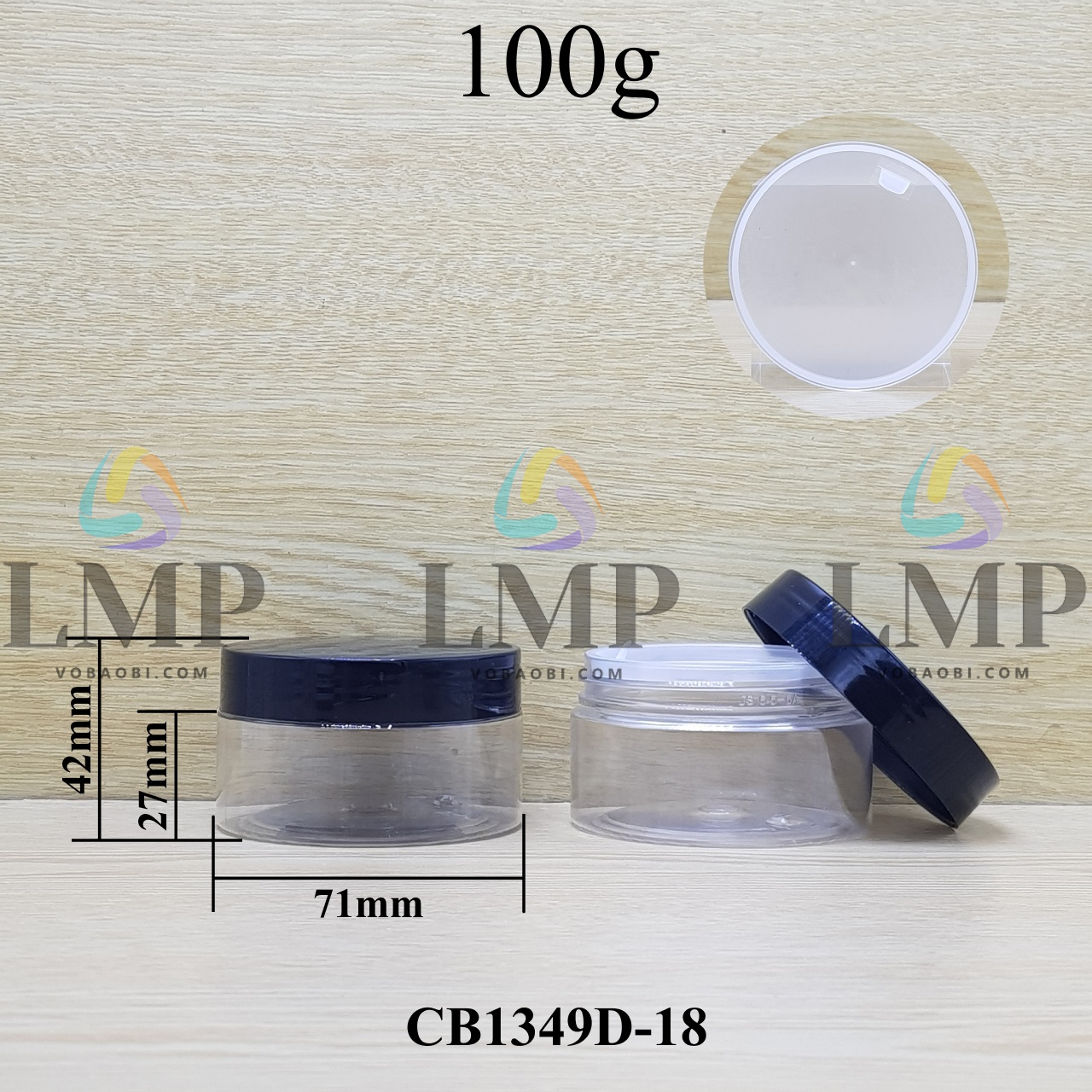 Hũ PET nắp nhựa 100g