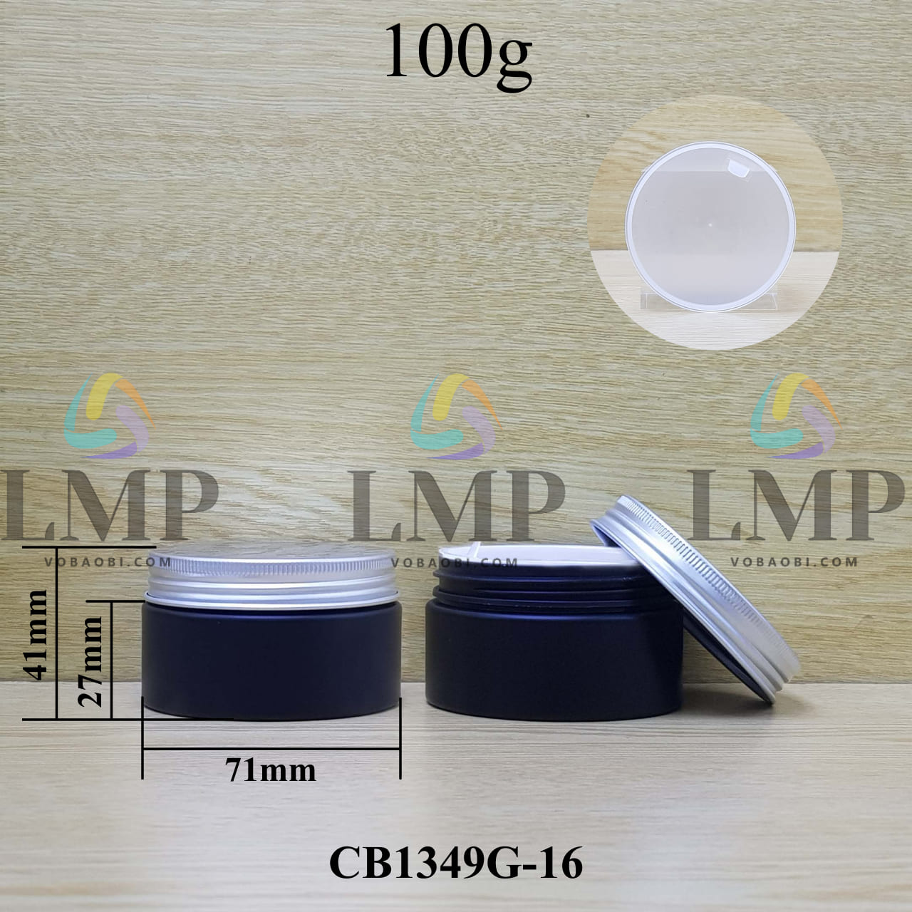 Hũ PET thân mờ nắp nhôm cuốn 100g