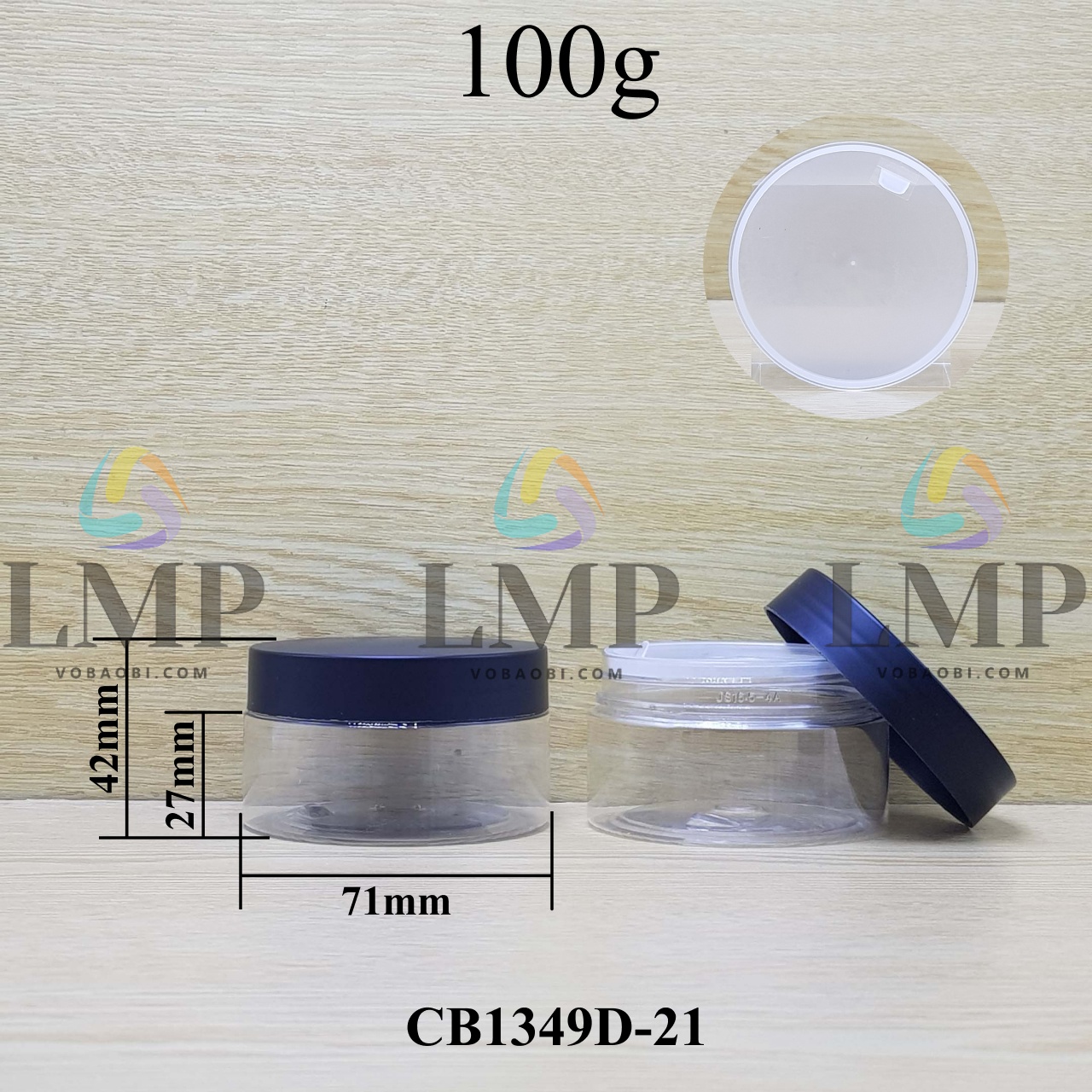 Hũ PET nắp nhựa 100g