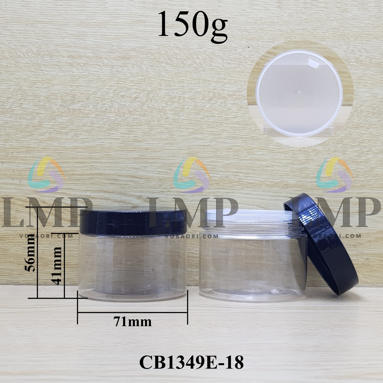 Hũ PET nắp nhựa 150g