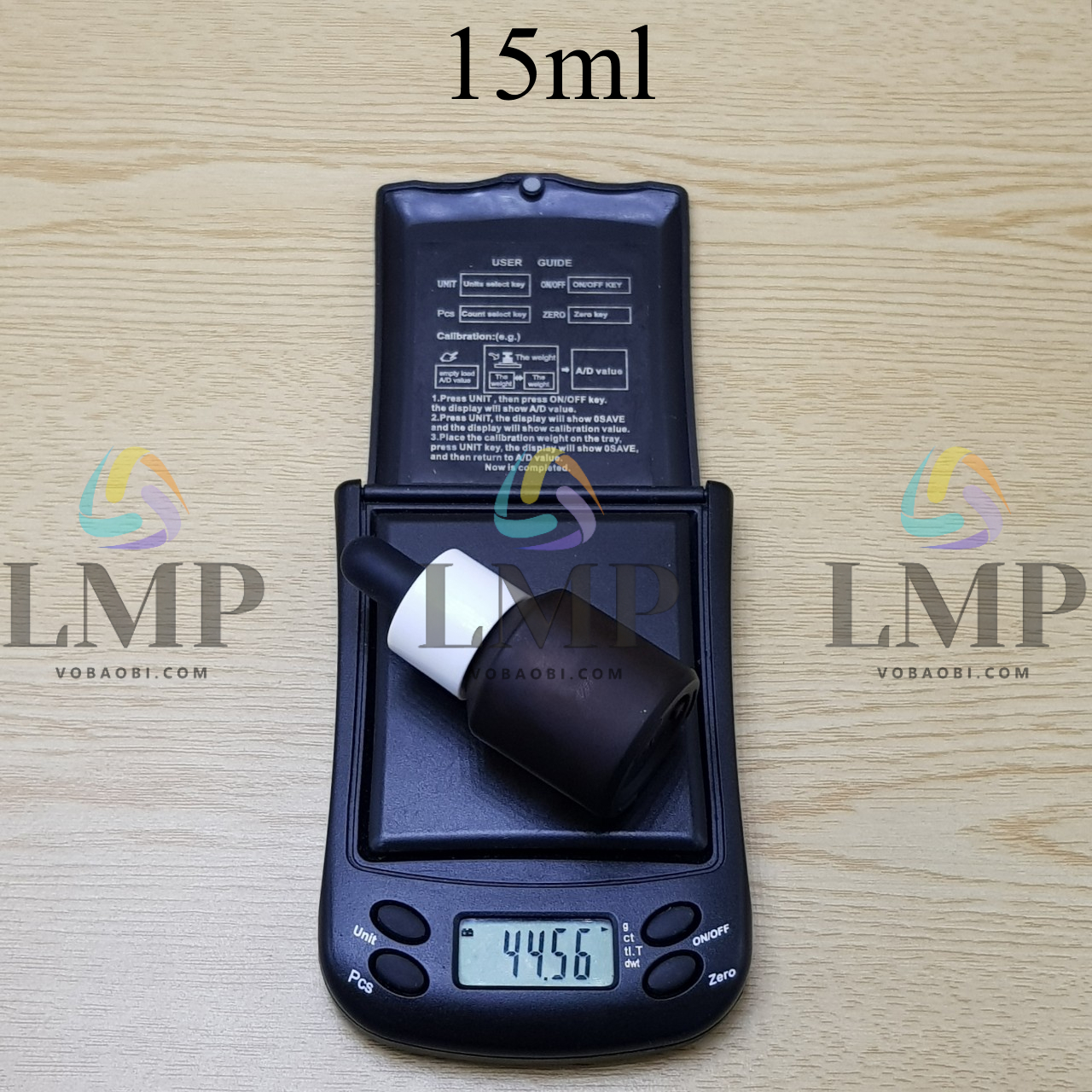 Chai thủy tinh vát nắp bóp khoen nhựa trơn 15ml
