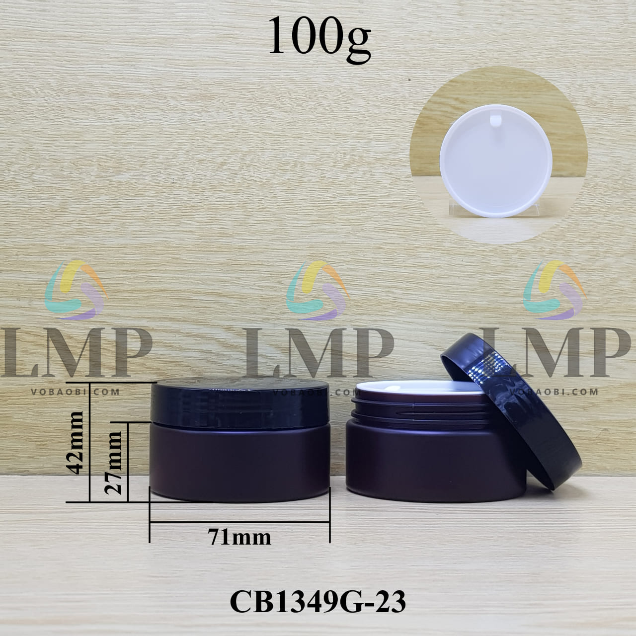 Hũ PET thân mờ nắp nhựa 100g