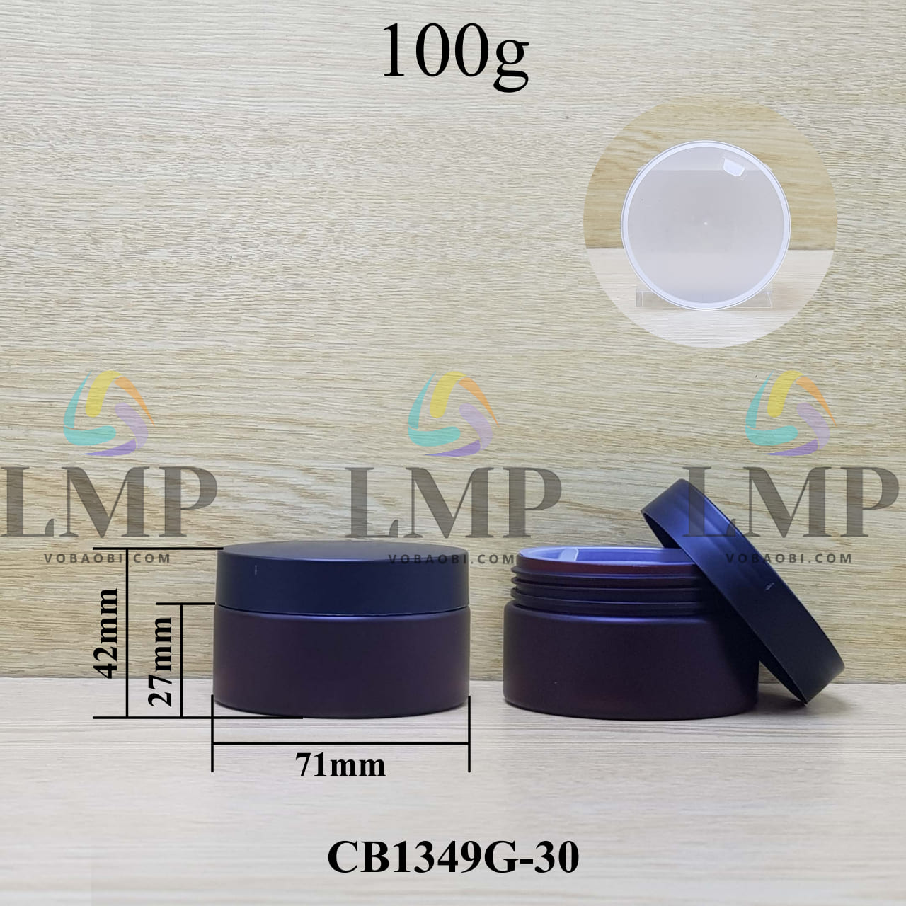 Hũ PET thân mờ nắp nhựa 100g