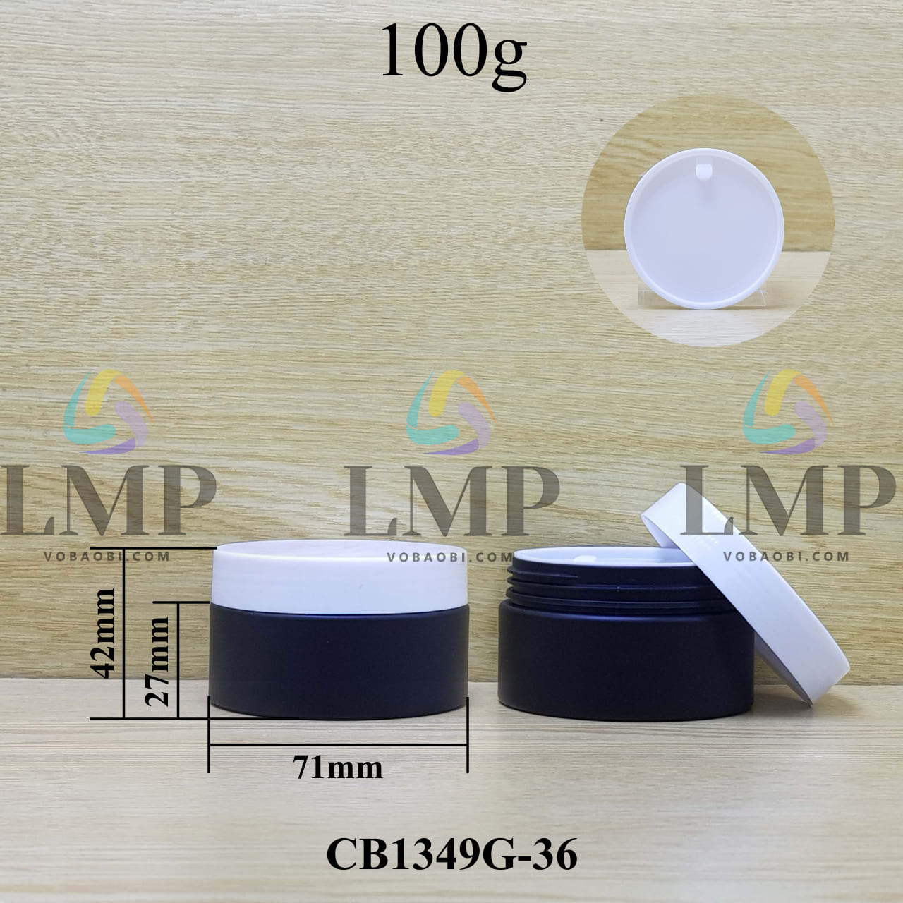 Hũ PET thân mờ nắp nhựa 100g