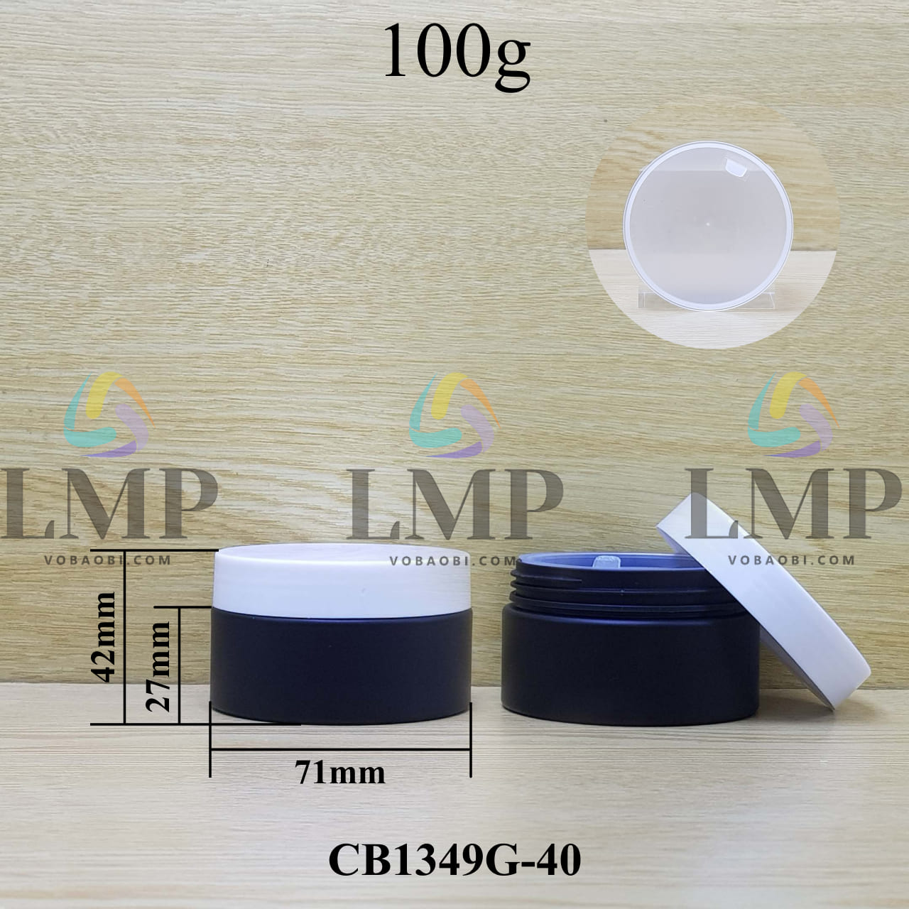 Hũ PET thân mờ nắp nhựa 100g