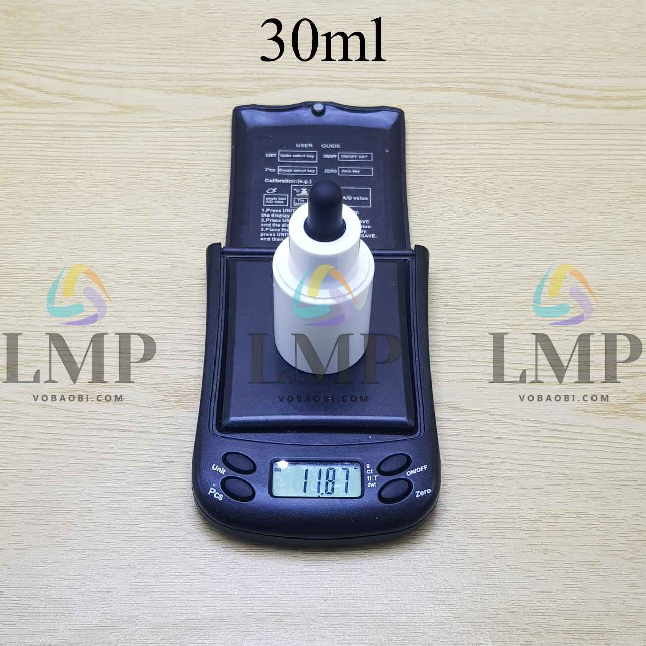 Chai PETG vai ngang nắp bóp khoen nhựa 30ml