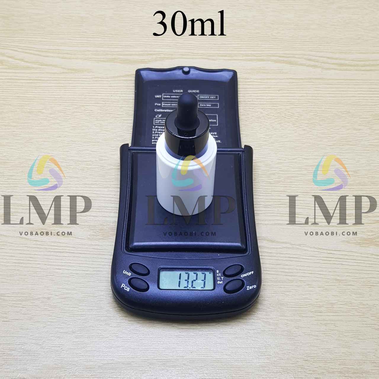 Chai PETG vai ngang nắp bóp khoen nhựa 30ml