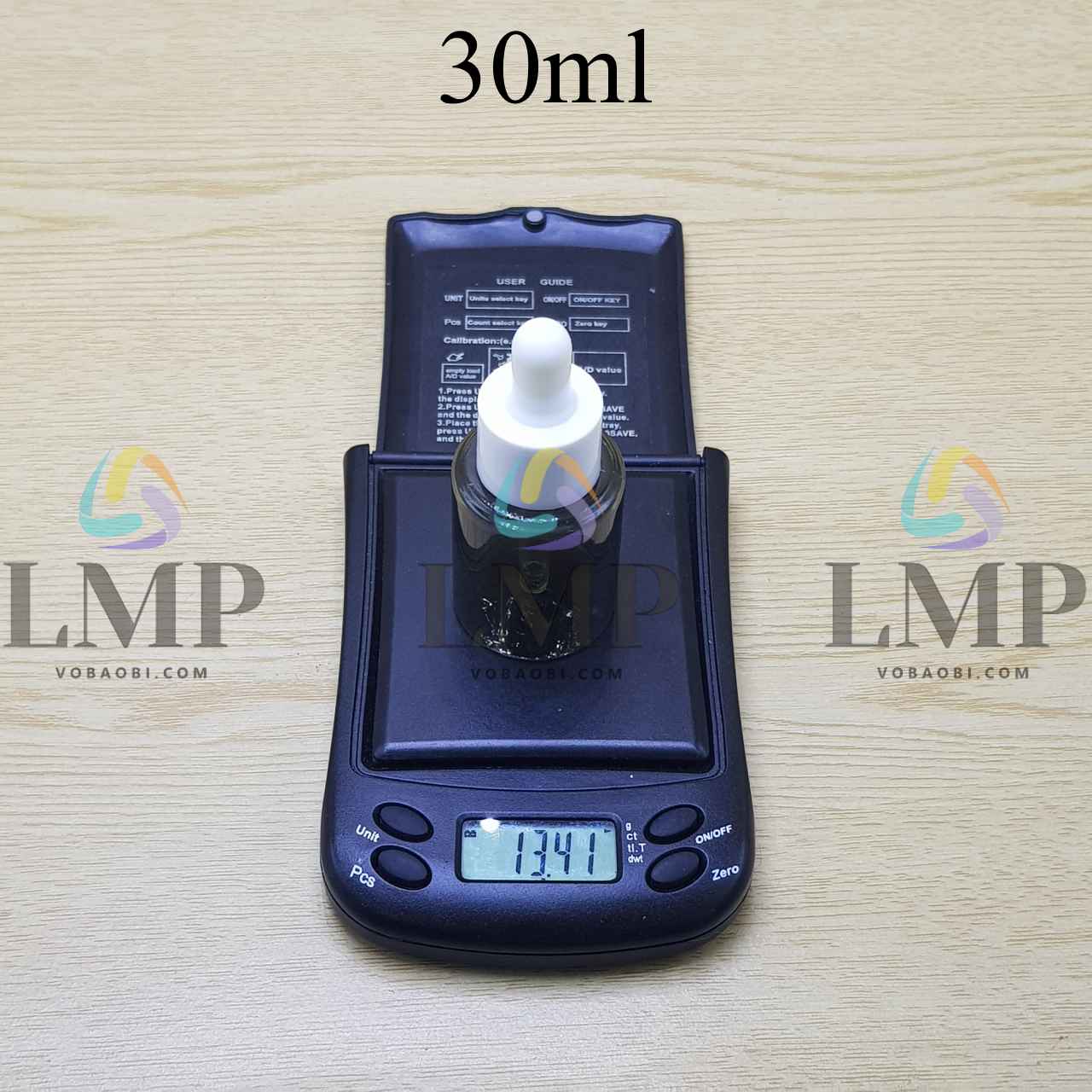 Chai PETG vai ngang nắp bóp khoen nhựa 30ml