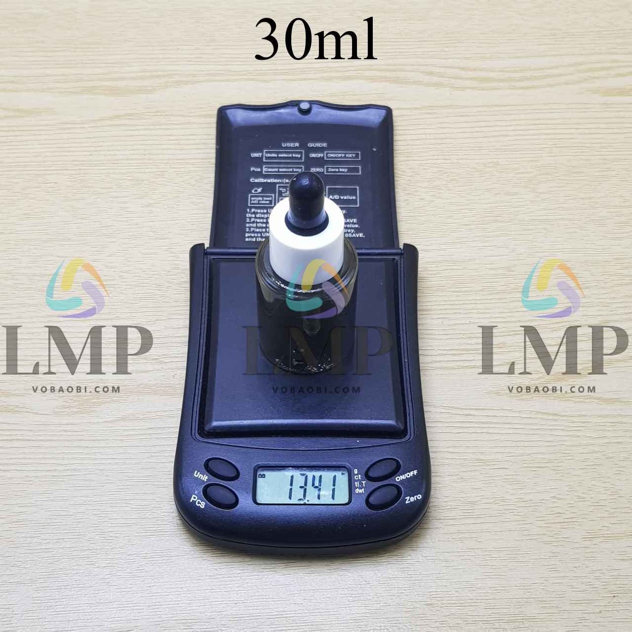 Chai PETG vai ngang nắp bóp khoen nhựa 30ml
