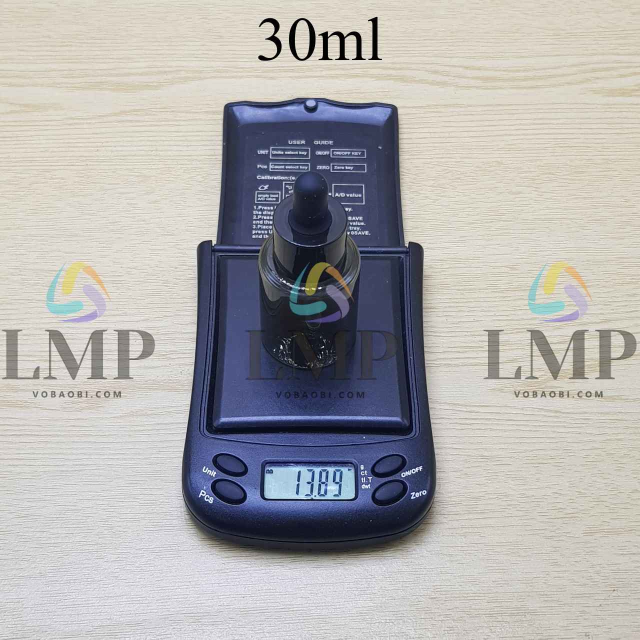 Chai PETG vai ngang nắp bóp khoen nhựa 30ml