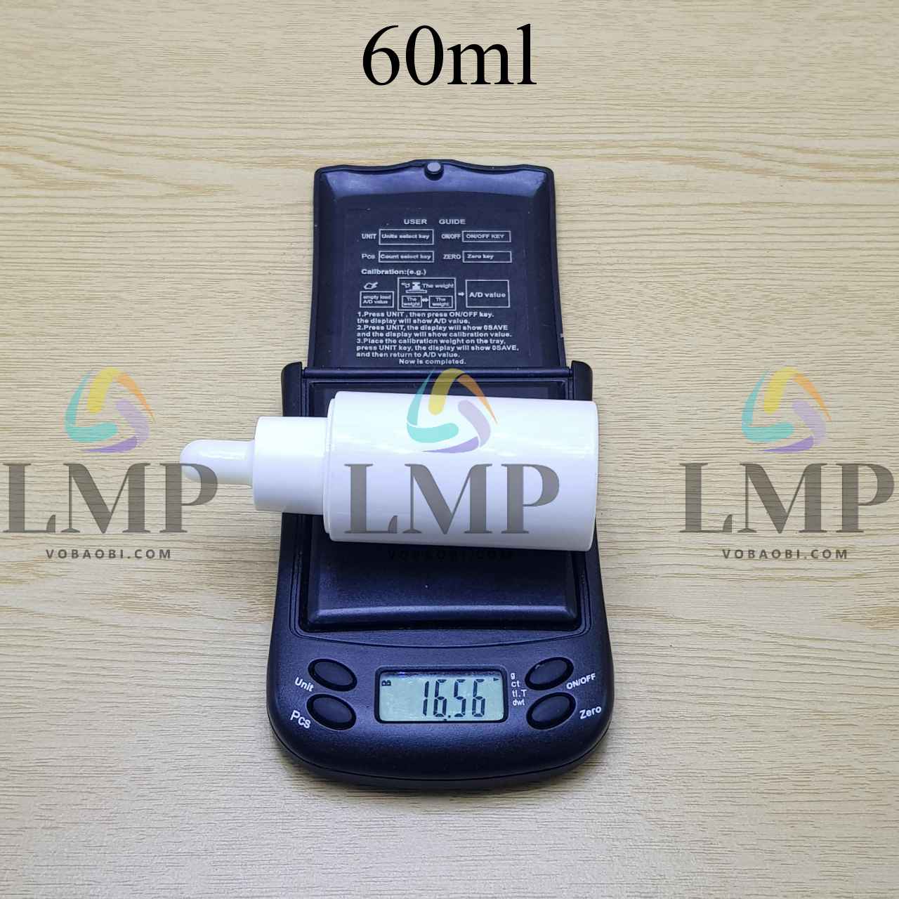 Chai PETG vai ngang nắp bóp khoen nhựa 60ml