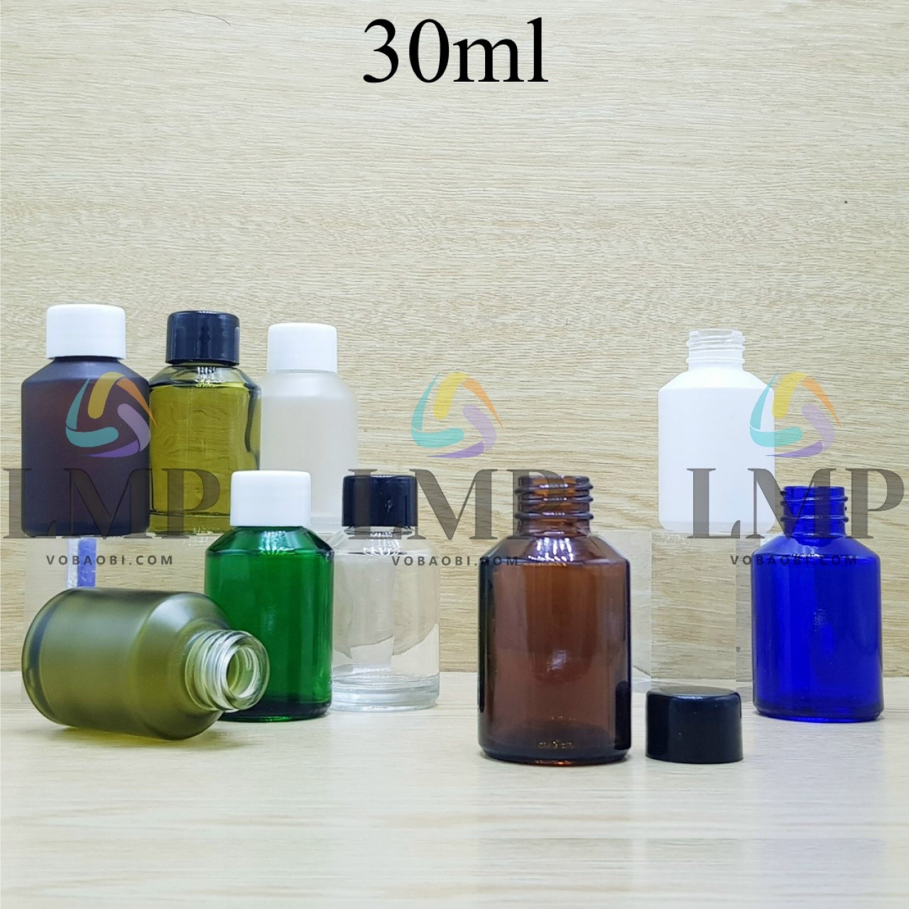 Chai thủy tinh vát nắp vặn trơn 30ml ( ko nút chặn )