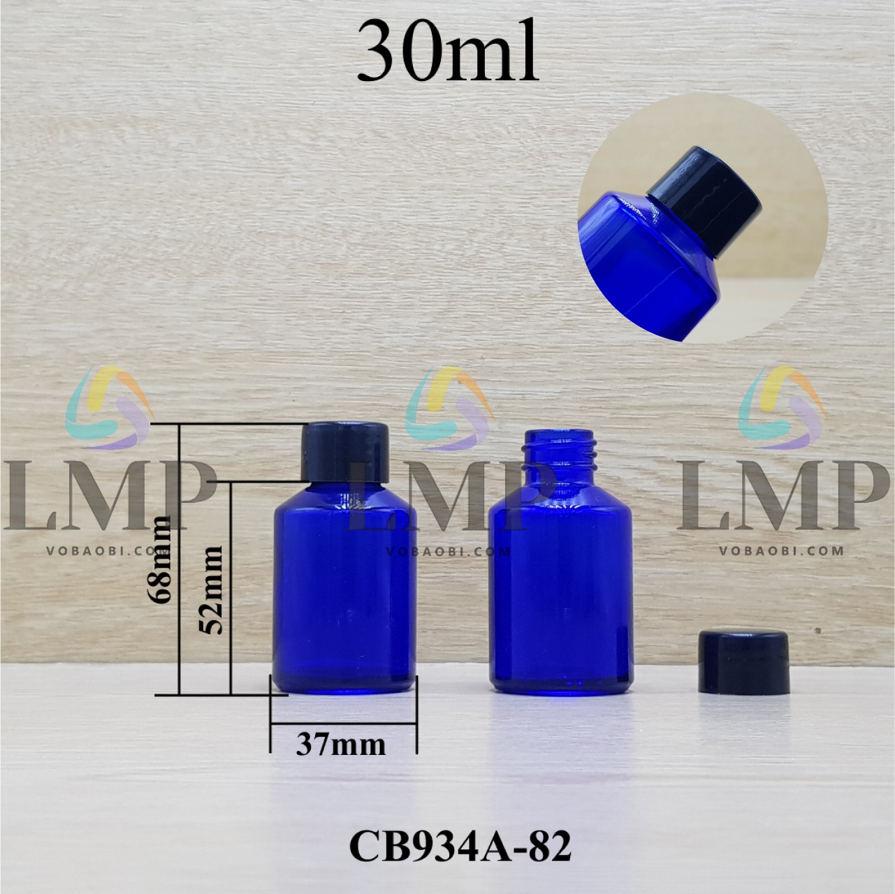 Chai thủy tinh vát nắp vặn trơn 30ml ( ko nút chặn )