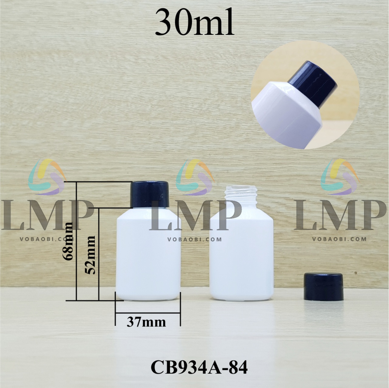 Chai thủy tinh vát nắp vặn trơn 30ml ( ko nút chặn )