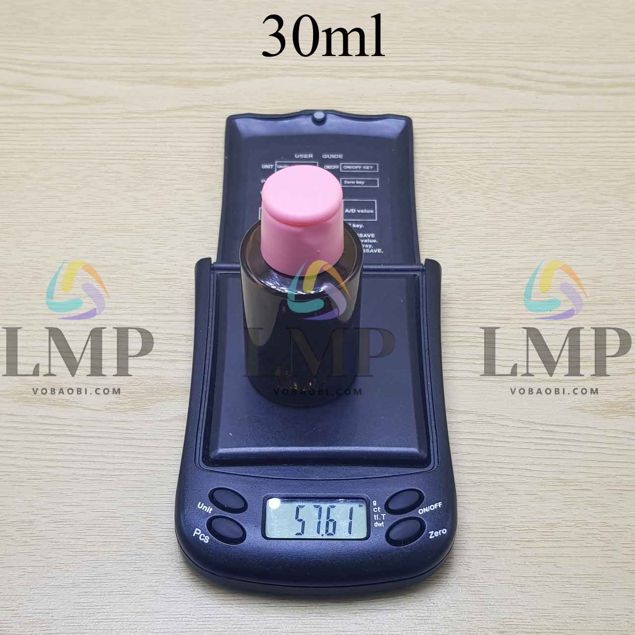 Chai thủy tinh nâu nắp bật trơn mờ