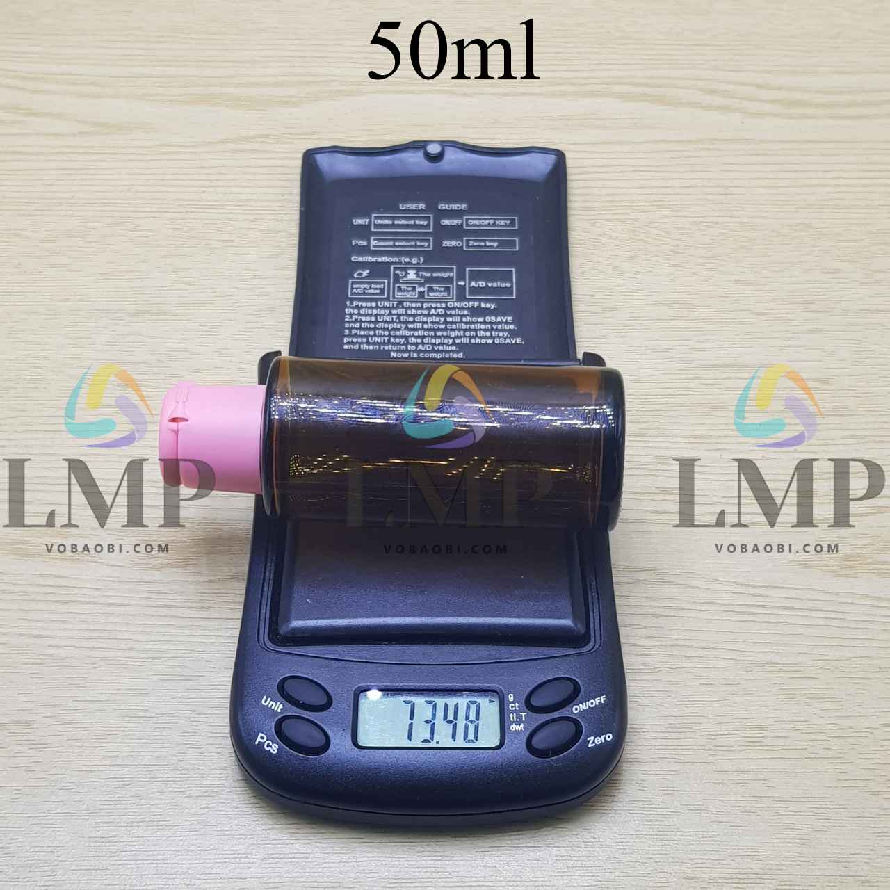 Chai thủy tinh nâu nắp bật trơn mờ
