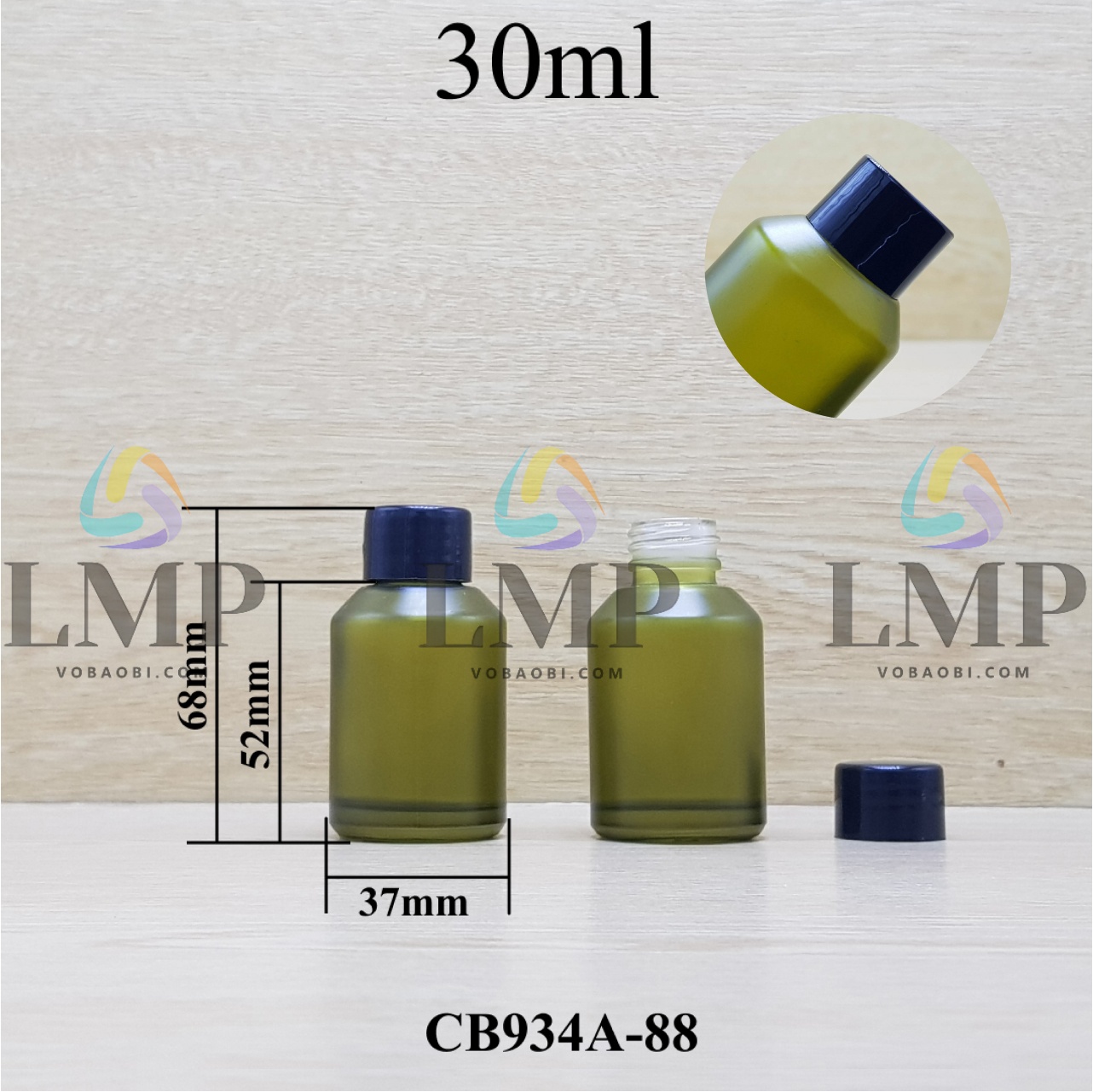 Chai thủy tinh vát nắp vặn trơn 30ml ( ko nút chặn )