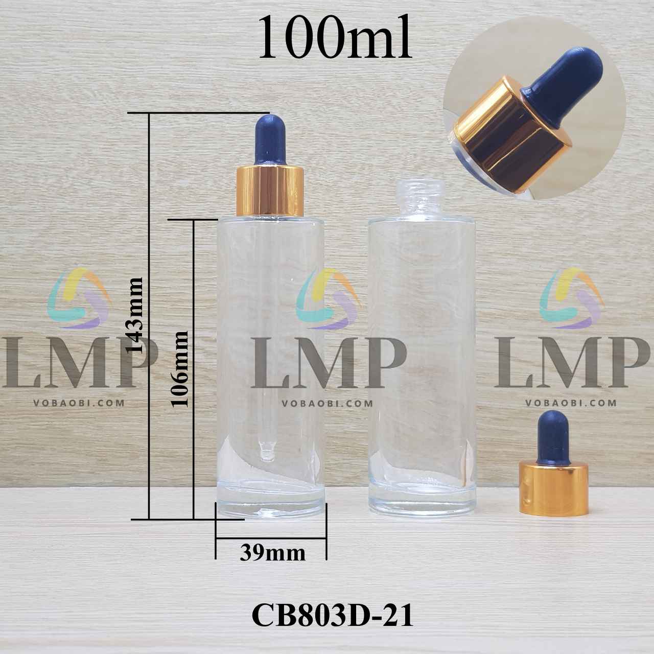 Chai thủy tinh nắp bóp khoen nhôm