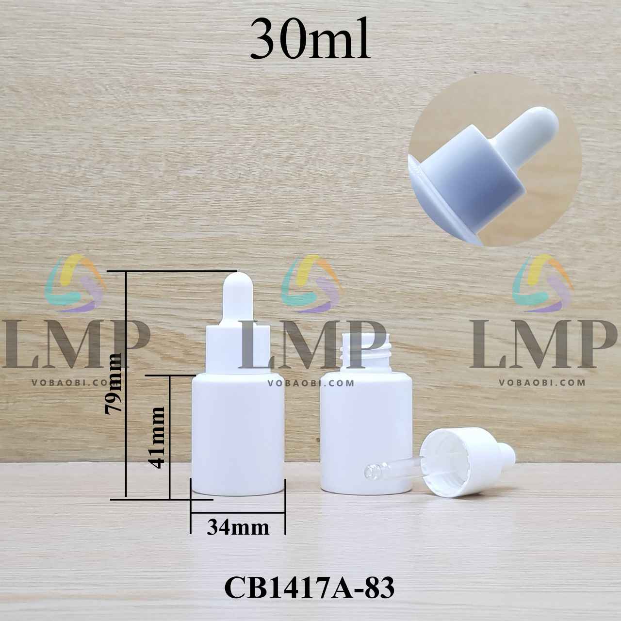 Chai PETG vai ngang nắp bóp khoen nhựa 30ml