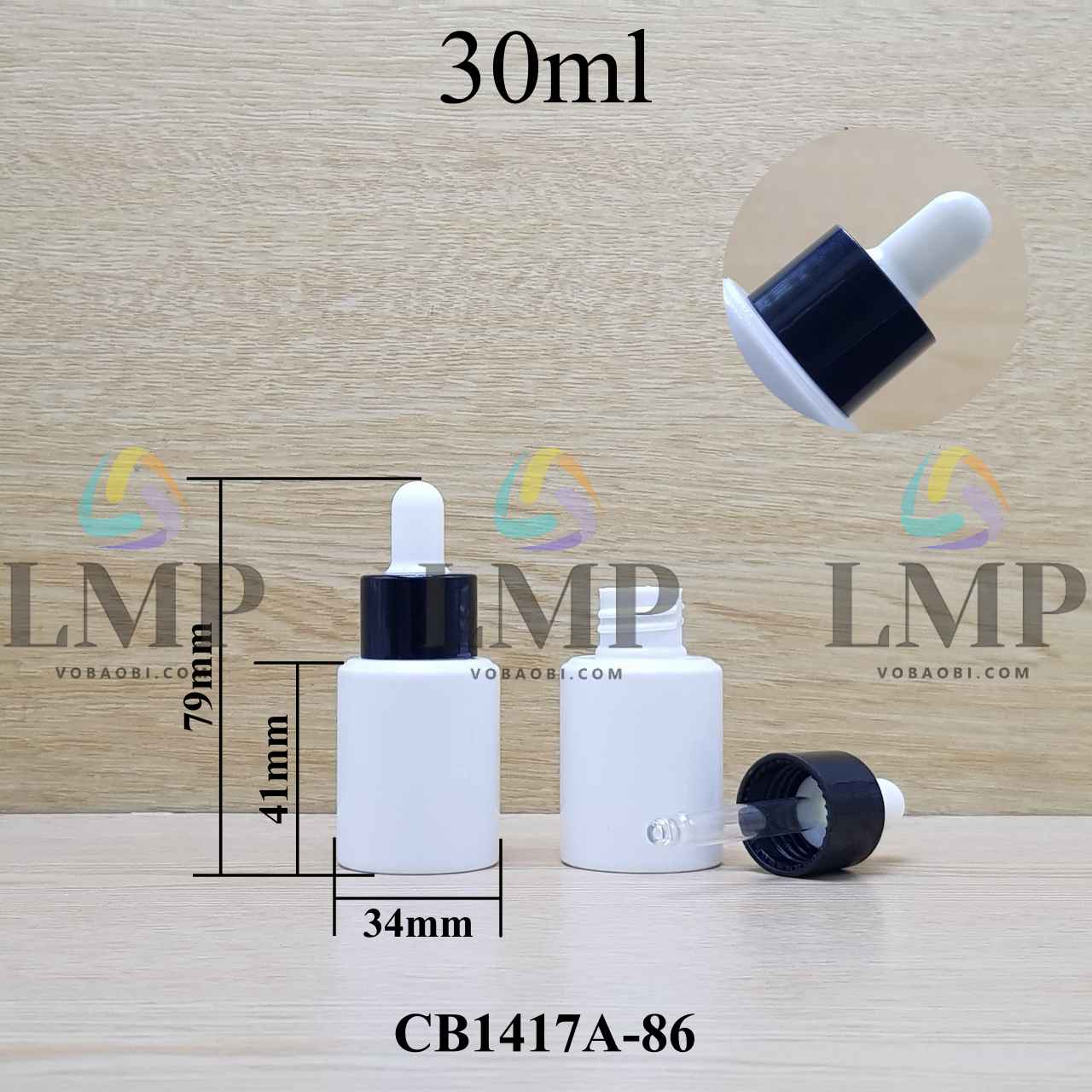 Chai PETG vai ngang nắp bóp khoen nhựa 30ml